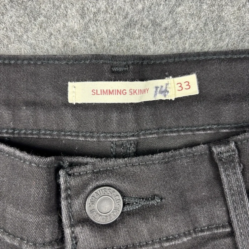 Levi's Jeans Women's Size 33 Slimming‎ Skinny (Fits 34x28) Black Skater Stretch